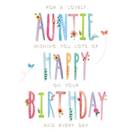 Lovely Auntie Wishing You A Happy Birthday Greeting Card Blooming Wishes Cards RNHI0048
