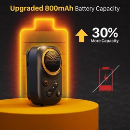 Wearable Bluetooth Speaker Clip On-UPGRADED Longer Battery Life-20 Hours All-Day Playtime Wireless Jobsite Portable Speaker Mini, with Built-in Mic, 120dB Loud and 800mAh Battery, Black