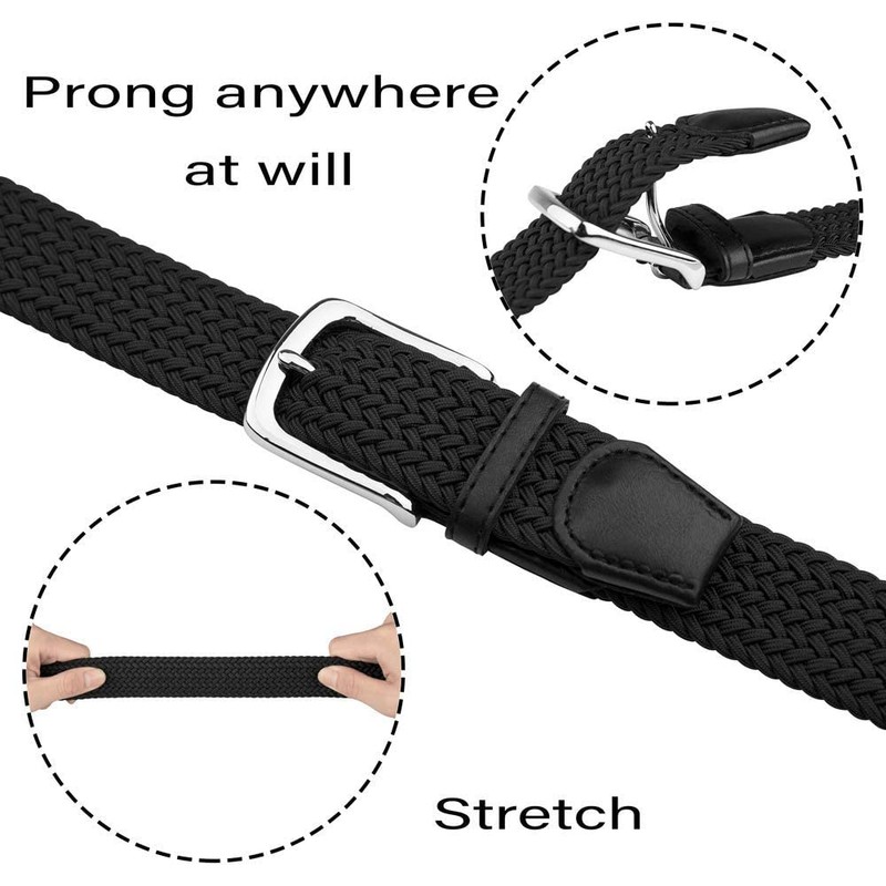 JUKMO Elastic Braided Belt, Stretch Woven Belt in Gift Box