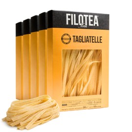 Filotea Tagliatelle Artisan Italian Egg Pasta 5 Pack Traditional Slow Dried Pasta Made with Durum Wheat Semolina, Eggs Tagliatelle Noodles Handcrafted Authentic Premium Gourmet Pasta Made in Italy