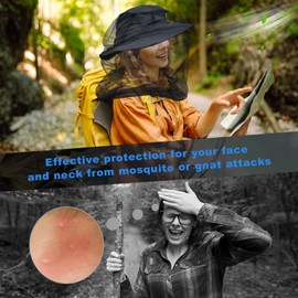 South To East Premium Midge Net for Head 1 Pack, Ultra Large & Long, Extra Fine Holes, Fly & Bug Protection Gear for Camping, Hiking, Fishing, Gardening, Safari, Fit All Hats for Men & Women