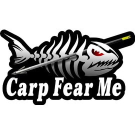 ProSticker 1514 (One) 3.5" X 7" Fishing Art Series Carp Fear Me Skeleton Arrow Decals Sticker