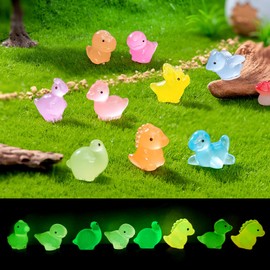 AffeGifts 72 Pieces Mini Resin Figures, Glow in the Dark Dinosaur Tiny Animal Figures for Garden Landscape Decorations Children Gifts Dino Party Favour