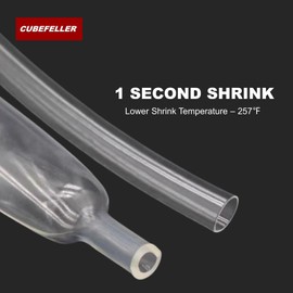 CUBEFELLER® 3/4 Inch 3:1 Waterproof Heat Shrink Tubing (Clear, 4ft), Marine Grade Heat Shrink Tube Roll,Waterproof Adhesive Lined,Insulation Sealing Oil-Proof Wear-Resistant