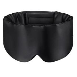 FAFUBOTIF 100% Mulberry Silk Sleep Mask, Large Adjustable Eye Cover for Sleeping, Comfortable, Pressure-Free and Breathable Sleeping Masks for Women Men - Black