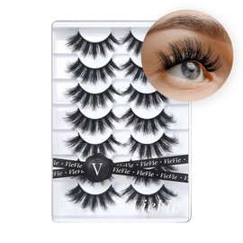 VieVie False Lashes Strip Fake Eyelashes Natural to Dramatic Look Faux Mink Eye Lash Lightweight Wispies 7 Pairs