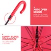 RUMBRELLA Red UV Stick Umbrella Auto Open UPF 50+ with