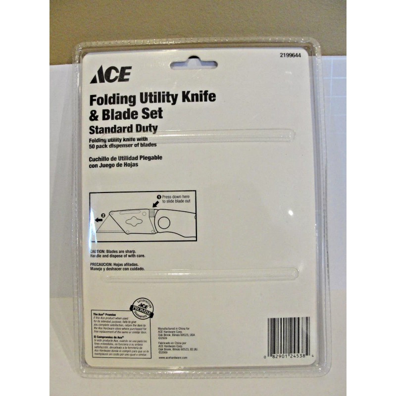 ACE Standard Duty Folding Utility Knife and Blade Set with
