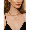 Layered Gold Necklaces for Women Angel Number 666 Choker Paperclip