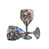 Set of 2 Handblown Pebbled Texured Wine Glass,100% Made in