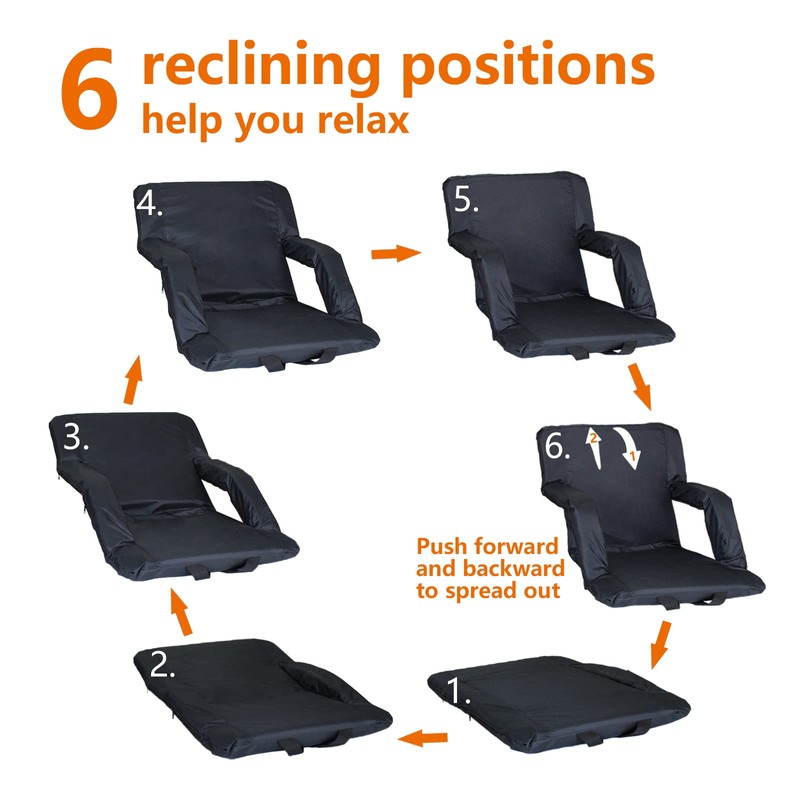 Sojoy Heated Stadium Chair, Black