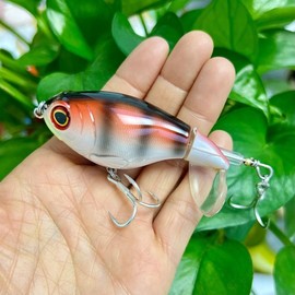 Whopper Plopper 75mm 17g Topwater Rotating Wobbler Crankbait Lure - 21 colors - Color: E