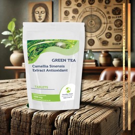 Green Tea 1000mg Tablets - High-Potency Antioxidant Supplement for Energy Boost & Metabolism Support