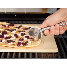 Rösle 12718 Stainless Steel Round-Handle Pizza Cutter Wheel with Thumb Leverage 7.9 in.