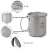 450ml Titanium Cup with Foldable Handles Lightweight Water Cup for