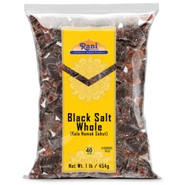 Rani Black Salt Raw Whole (Kala Namak) Mineral 16oz (1lb) 454g ~ Unrefined, Pure and Natural | Vegan | Gluten Friendly | NON-GMO | Indian Origin | Kosher | Perfect for Tofu Scramble