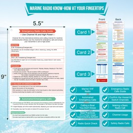 OCQOTAT Quick Guide for VHF Marine Radio-heavy plastic card,Handy Boating Must Haves,Boat Accessories,Safety Kit Reference,Pontoon&Sailboat Gear&Essentials,Perfect Sailing Gifts for Men,With Ring,3pcs