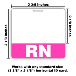 Registered Nurse Badge Buddy – Horizontal RN ID Tag with Hot Pink Bar – Double-Sided Medical Badge for Hospital & Clinic Staff