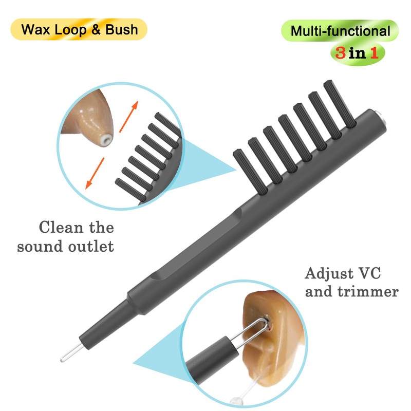 6 Pieces Hearing Aid Cleaning Kits, Hearing Aid Cleaning Brushes