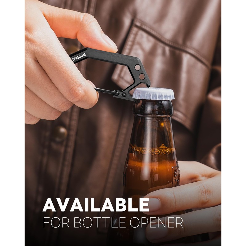 TISUR Titanium Key Ring Clip, Carabiner Keychain Spring Snap Hook