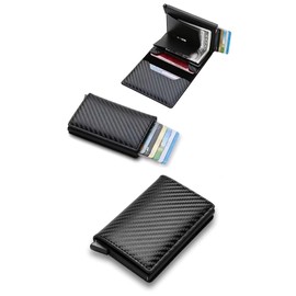 DAVANSU Credit Card Holder for Men, Anti-Theft, RFID Protection, Stainless Steel Card Holder, Compact and Lightweight, Card Holder for Men, Card Holder, Black, De Mano, Modern, black, Modern