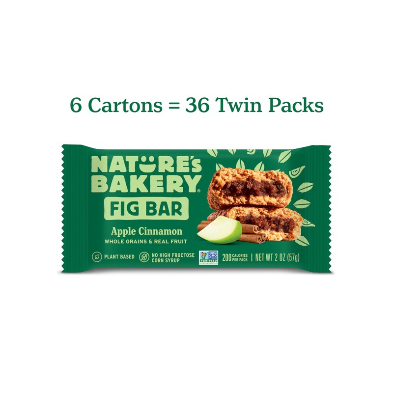Nature’s Bakery Whole Wheat Fig Bars, Apple Cinnamon, Real Fruit,