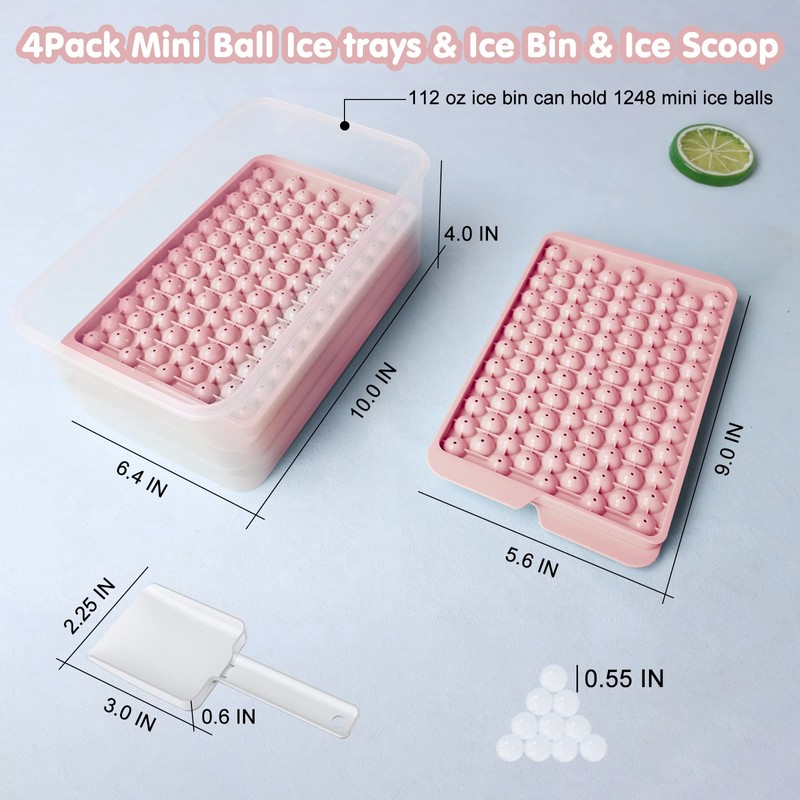 WIBIMEN Mini Ice Cube Trays, Upgraded Small Trays Easy Release,