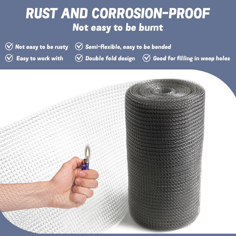 8" X 50 ft 304 Stainless Steel Mesh, Wire Mesh
