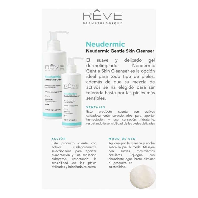 Reve Neudermic Dermolimpiador Neutro Ph5.6 240ml Gentle Skin Tipo de