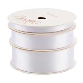 Zofrud 3 Rolls of White Double Faced Satin Ribbon - 27 Meters Total (6mm, 16mm, and 25mm x 9M) - Ideal for Crafts, Gift Wrapping, and Weddings