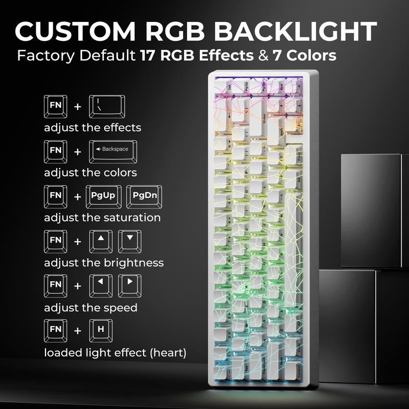 XVX M67 Tri-Mode Mechanical Keyboard With Spider Web IMD-Tech Keycaps,