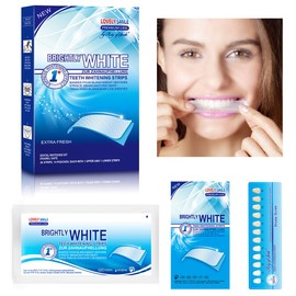Ray of Smile 28 LOVELY SMILE Premium Line Teeth Whitening Strips - Zahnaufhellung ohne Zahnempfindlichkeit, Peroxidfrei - Schnelle Wirkung - Sicher für Zahnschmelz, 28 WHITE-STRIPS von RAY OF SMILE