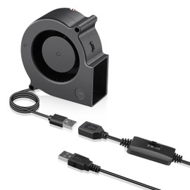 GDSTIME Small USB Speed Control Fan, 7530 75mm x 75mm x 30mm 5V USB DC Brushless Blower Cooling Fan,Centrifugal Blower