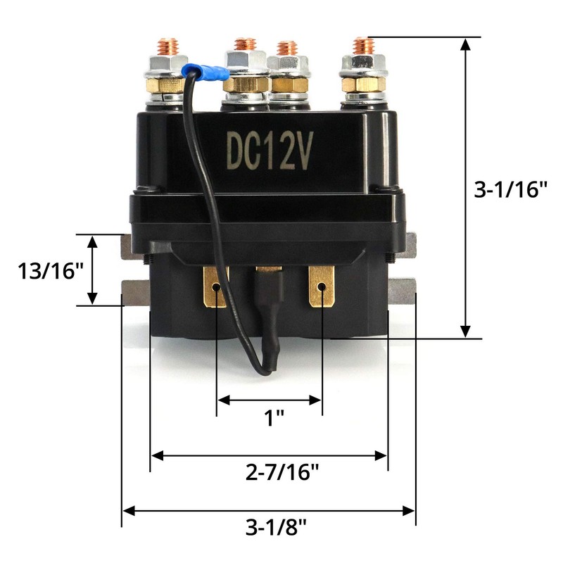 QWORK Solenoid Relay, 12V 250A Winch Relay Solenoid Replacement Contactor