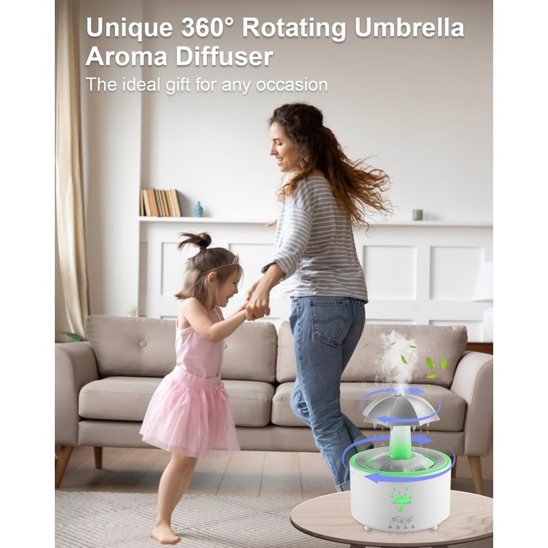 Rotatable Umbrella Humidifiers for Bedroom & Essential Oil Diffuser with