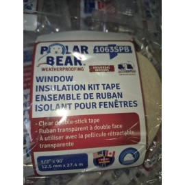 Polar B Window Insulation Kit Tape 1063SPB Clear Double-Stick. 90ft. Long Roll.