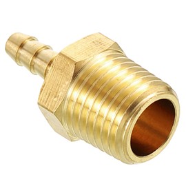 Kozelo Pack of 1 Brass Hose Barb Fittings Adapter Connector 1/8" Hose Barb to 1/4" NPT Male Fittings for Home Machines, Massage Bathtubs, and Irrigation Systems