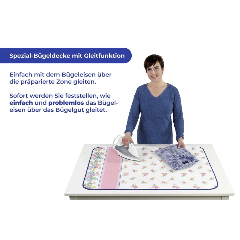 Wenko 1273070500 'Flowerage' Ironing Cover with Blitzbügler® Zone and 4