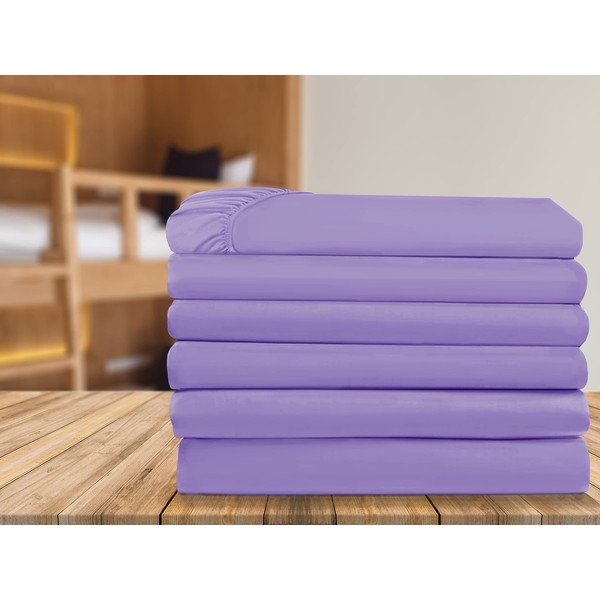 Elegant Comfort 6-Pack Fitted Bottom Sheets 1500 Thread Count Premium Hotel Quality, Deep Pocket, Wrinkle-Free, Stain and Fade Resistant, 6PACK Fitted Sheet, Cal King, Lilac