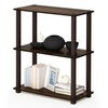 Furinno Turn-S-Tube 3-Tier Compact Multipurpose Shelf with Square Tube, Walnut/Brown