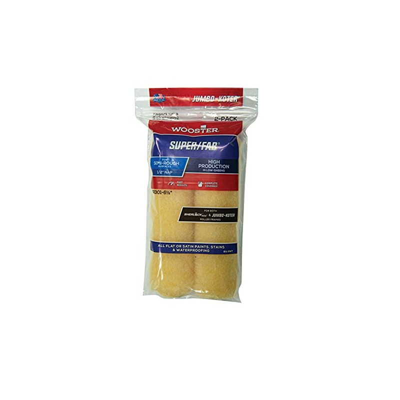 Wooster Brush RR301-6.5 Jumbo-Koter Super/Fab Roller Cover, Golden Yellow, 6.5"