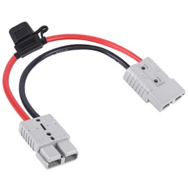 GFFG 600V Battery Quick Connector, Dual Anderson Plug Cable with Fuse, Electric Forklift Charging System, Connect/Disconnect Design (50A)