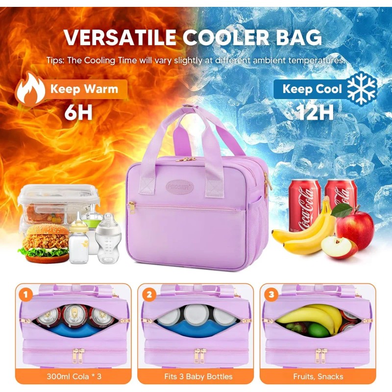 Hielera Para Leche Materna Bolsas Termicas Para Sacaleches Violeta
