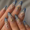 FIEONCIY Press on Almond Nails Short Length Glossy Acrylic Almond