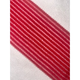 Unbranded 3 yards Cherry Red pinstripe sheer boxer sewing stretch elastic 3.75” wide