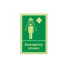 VSafety 23007AG-G "Emergency Shower" Safe Condition General Sign, Glow In