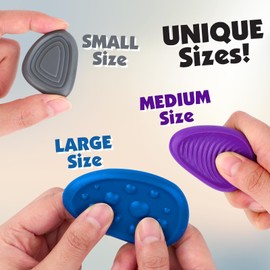 Sensory Stone Adults Fidget Toys: 6pcs Textured Worry Stone Stiff - Anxiety Relief Office Fidgets Rubber - Autism School Silent Finger Toys