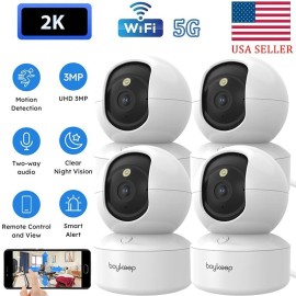 Boykeep 4PCS Wireless 5G WiFi Security Camera 2K Smart Indoor Night Vision Wired Cam