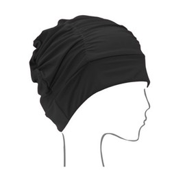 Samcos Swimming Hat, Pool Hat, Swimming Cap, For Women, Swimming Cap, Adult, Stylish, Fluffy, Long Hair, Good Elasticity, Plain, Unisex, Adult (Black)