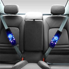 SCRAWLGOD Sicherheitsgurt-Bezüge für Damen, Blaue Rosen, niedliches Auto-Zubehör für Erwachsene, Schulterpolster, Gurtbezüge für Erwachsene, niedliches Autozubehör im Innenbereich